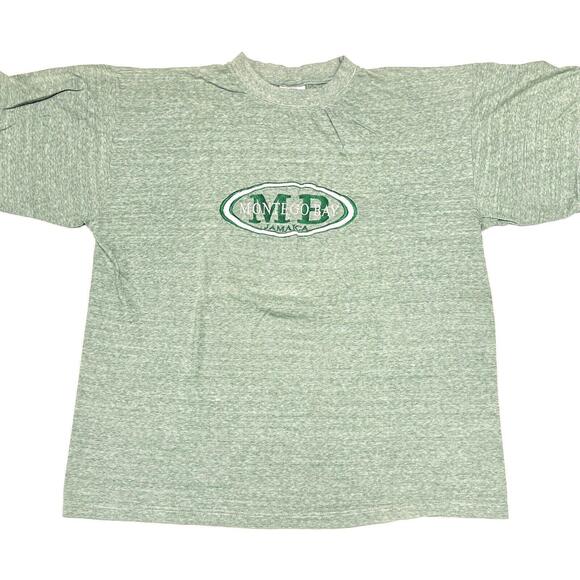 VTG Casual Club T Shirt Montego Bay Jamaica Striped Green Embroidery Sz 2XL Slim - Picture 1 of 7